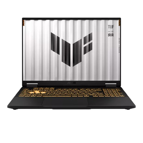ASUS TUF Gaming F16 (2026) laptop featuring a 16-inch display, RGB backlit keyboard, and durable chassis